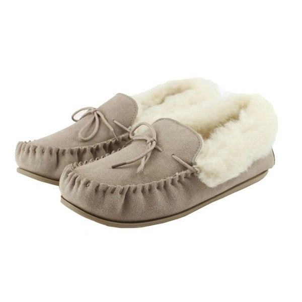 Eastern Counties Leather Womens/Ladies Willow Suede Moccasins - Stone