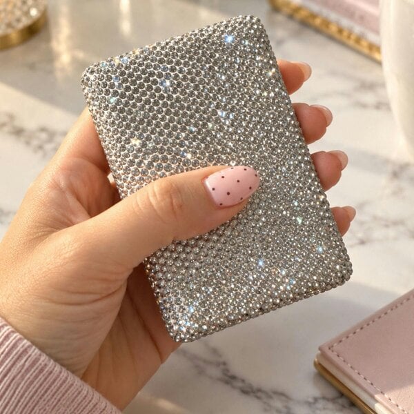 Love EMVY Sparkly Compact Mirror Crystal Effect