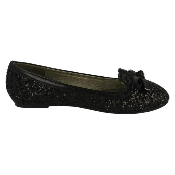 Spot On Girls Spot On Glitter Bow Detail Flats