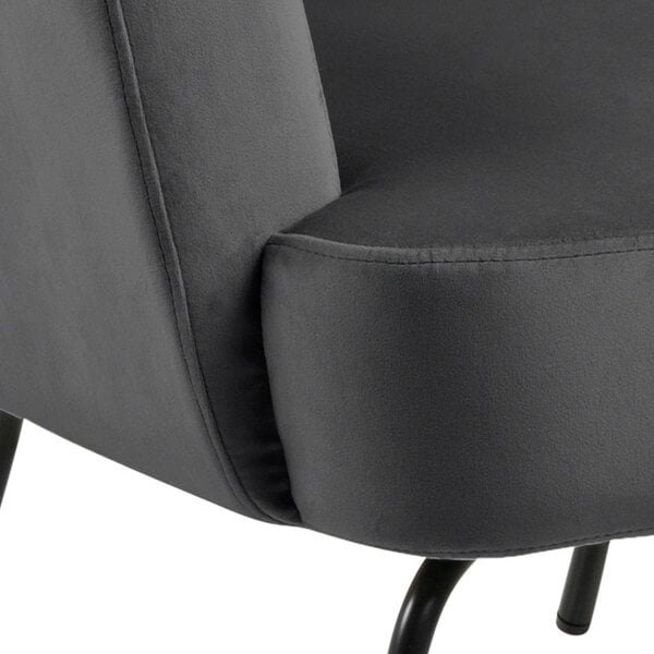 Wyld Haus Kobe Dark Grey Velvet Lounge Accent Chair