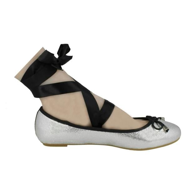 Spot On Ladies Spot On Tie Up Leg Ballerina Shoes