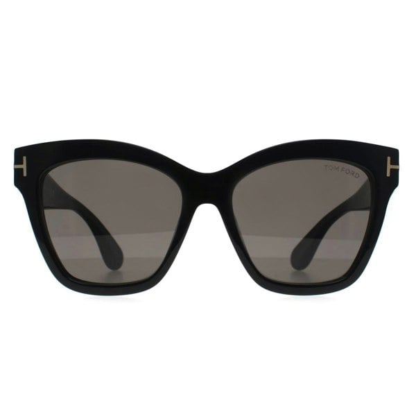 Tom Ford Sunglasses Elvira FT1217 01A Shiny Black Grey with Light Mirror