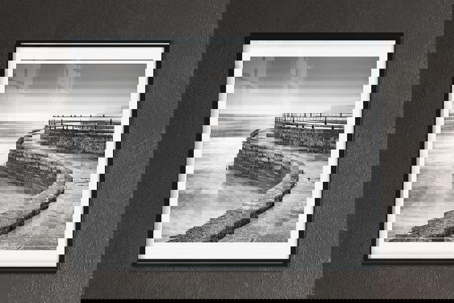 black and white coastal photography