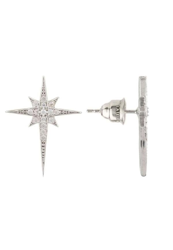 North Star Small Stud Earrings Silver - LATELITA Earrings