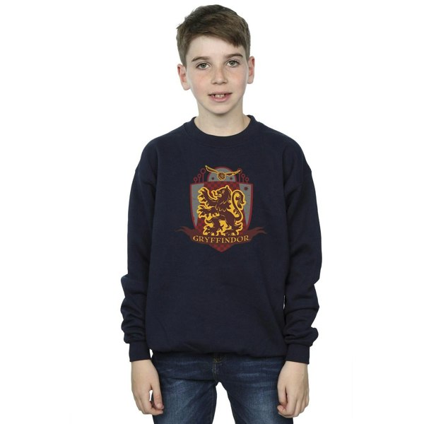 Harry Potter Boys Gryffindor Chest Badge Sweatshirt - Navy Blue