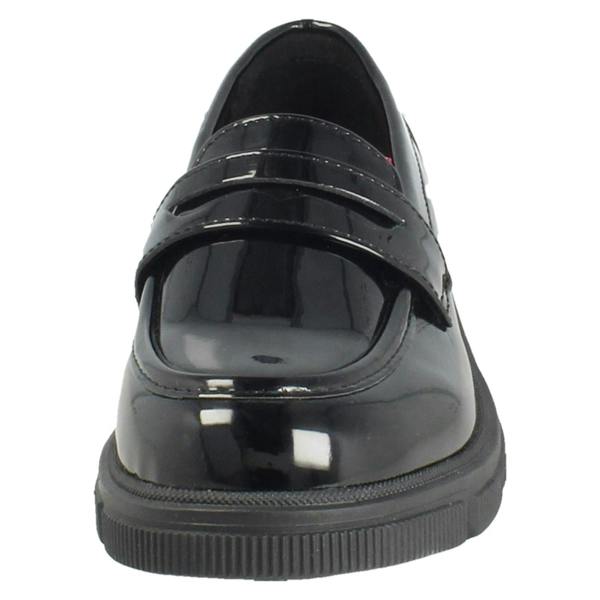 Pineapple Girls Pineapple Black Slip On Loafer School Shoes H2713