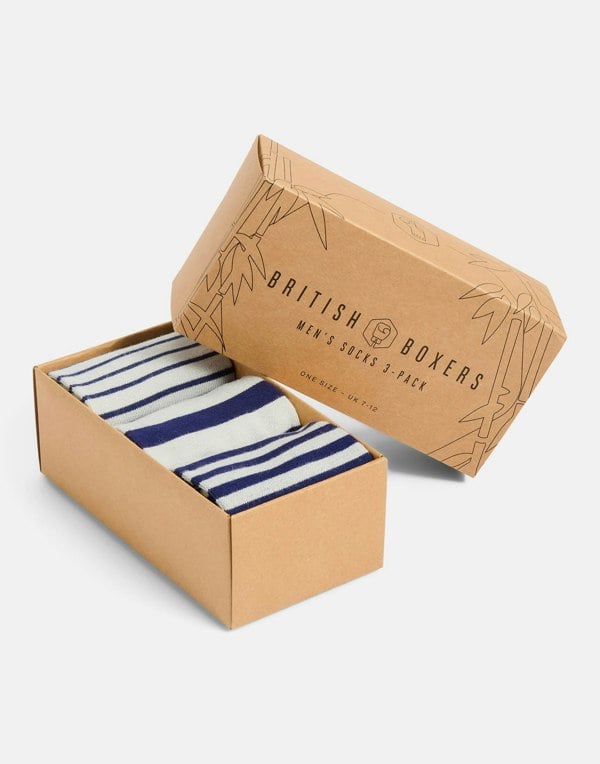 British Boxers Men's Three-Pair Bamboo Sock Gift Box – Sky Scraper