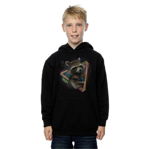 Marvel Boys Guardians Of The Galaxy Neon Rocket Hoodie - Black