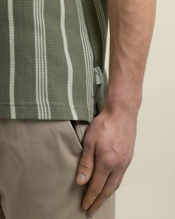 Larsson & Co Hannes - Waffle Stripe Short Sleeve Shirt