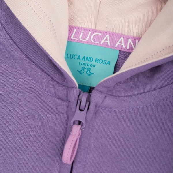 Luca and Rosa Purple Zip Up Girls Hoodie