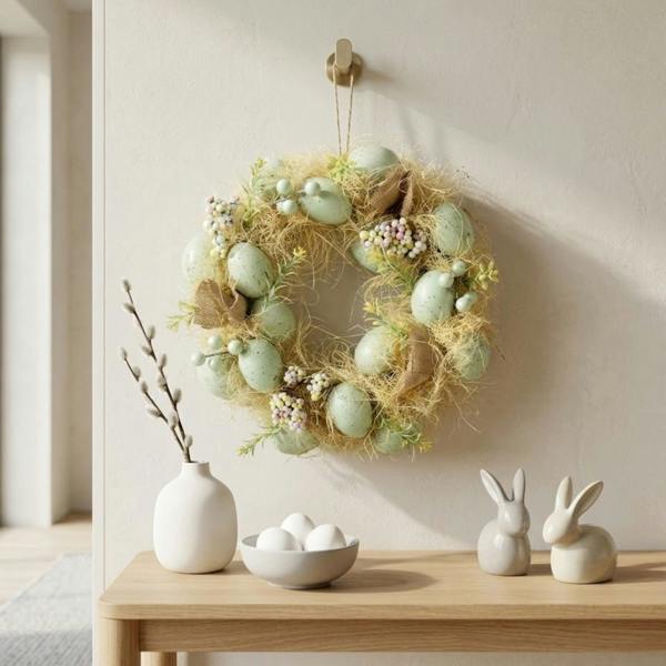 Garden Greatness Springtime Pastel Green Egg Wreath