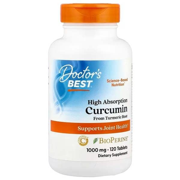 Doctor's Best High Absorption Curcumin From Turmeric Root with C3 Complex & BioPerine, 1000mg - 120 tablets