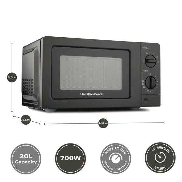 Hamilton Beach 20L Standard Microwave - Black