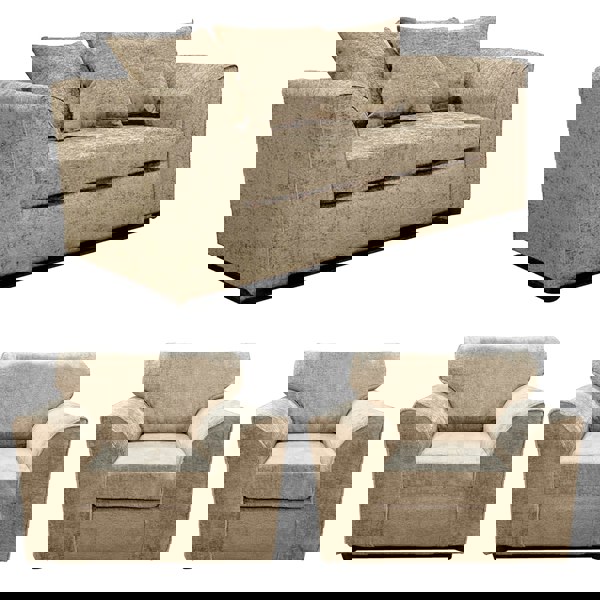 Furnishings For Less Monaco Chenille Fabric 2 Seater and 2 Armchairs