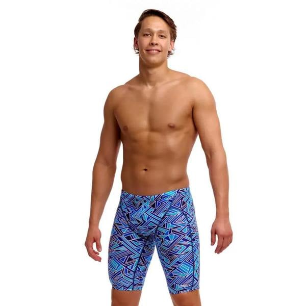Funky Trunks Blue Bits Swim Training Jammer - Blue