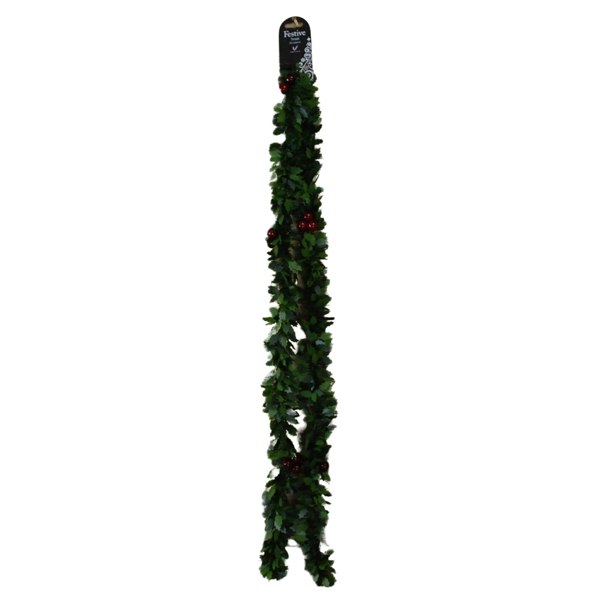 Samuel Alexander 2m Christmas Holly with Red Berries Tinsel / Garland