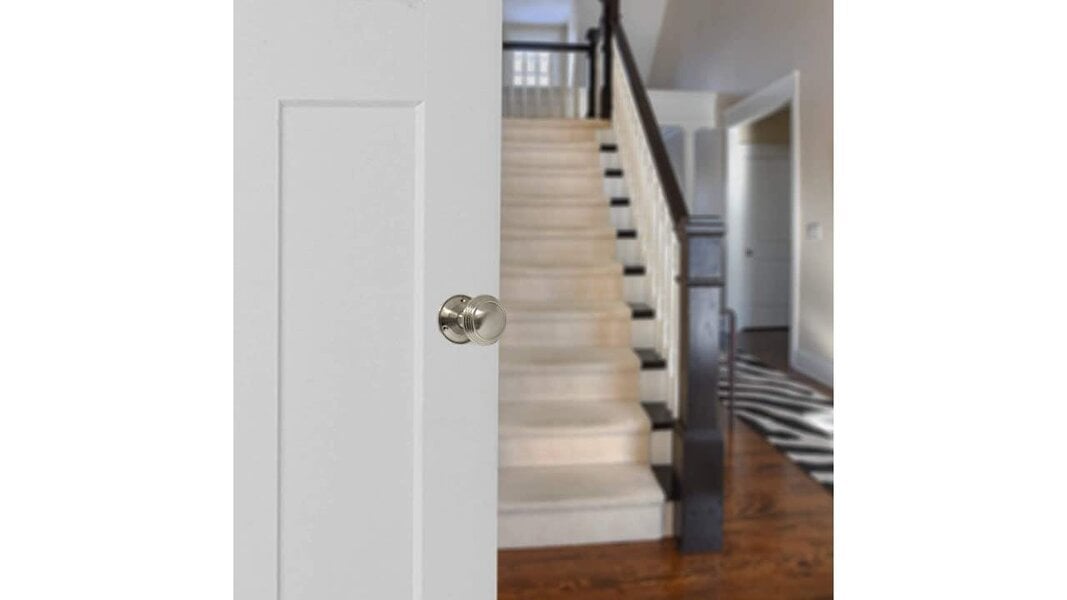 EDH Door Hardware Queen Anne Reeded Mortice Door Knobs, Interior Door Knobs for Home, Round Internal Door Knob with Tubular Latch