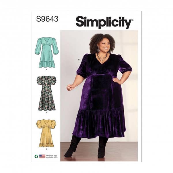 Simplicity Sewing Pattern 9643, Dresses for Women, W2 (20W-22W-24W-26W-28W) - Intermediate