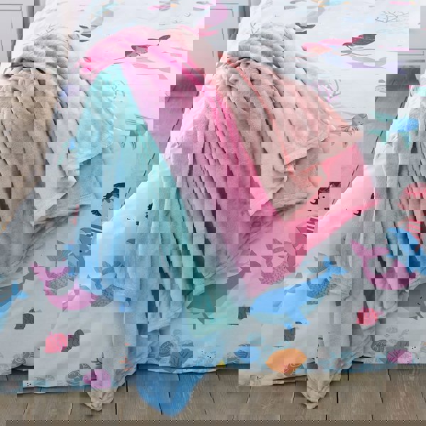 Catherine Lansfield Mermaid Ombre Cosy Fleece Blanket Throw