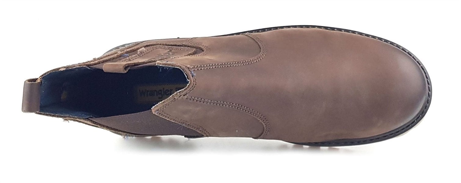 Wrangler Yuma Chelsea Ankle Leather Pull On Mens Boots