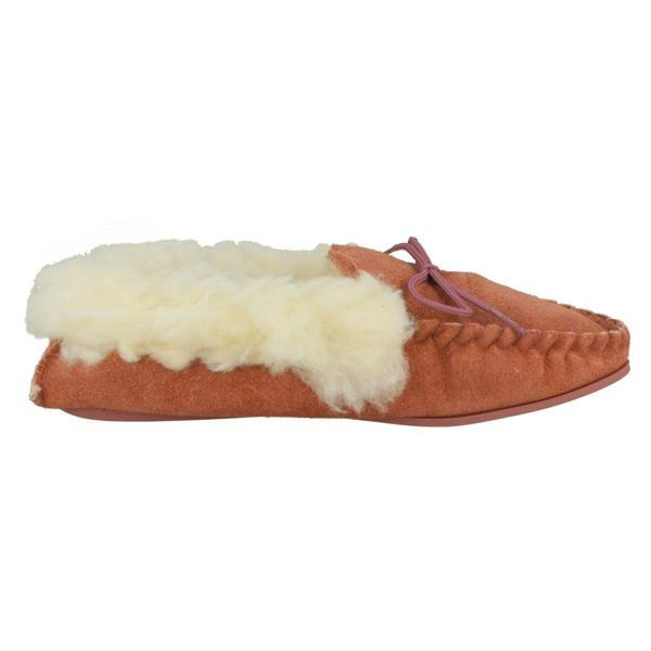Spot On Ladies Spot On Slip On Slippers Real Suede Moccasin