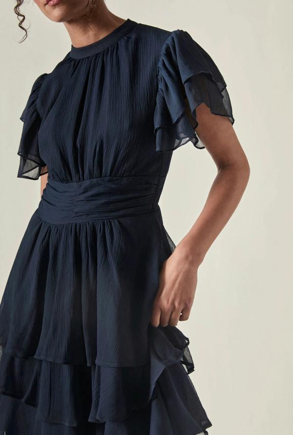James Lakeland Tiered Ruffle Maxi Dress – Navy