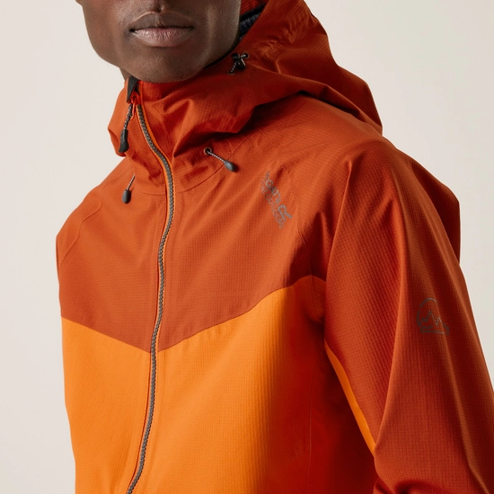 Regatta Great Outdoors Mens Imber II Lightweight Waterproof Jacket - Magma Orange/Burnt Tikka Red