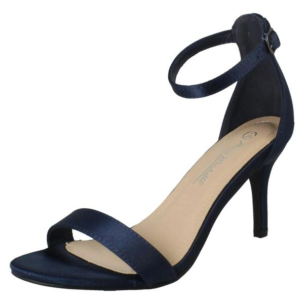 Anne Michelle Ladies Anne Michelle High Heeled Buckle Ankle Strap Evening Sandals F12108
