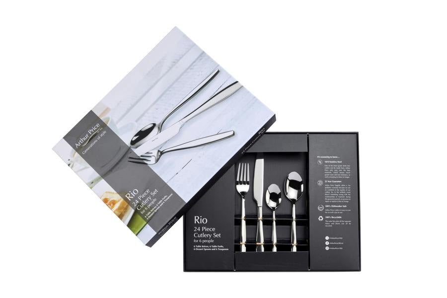 Arthur Price 'Rio' Stainless Steel 24 Piece 6 person Gift Boxed Cutlery Set