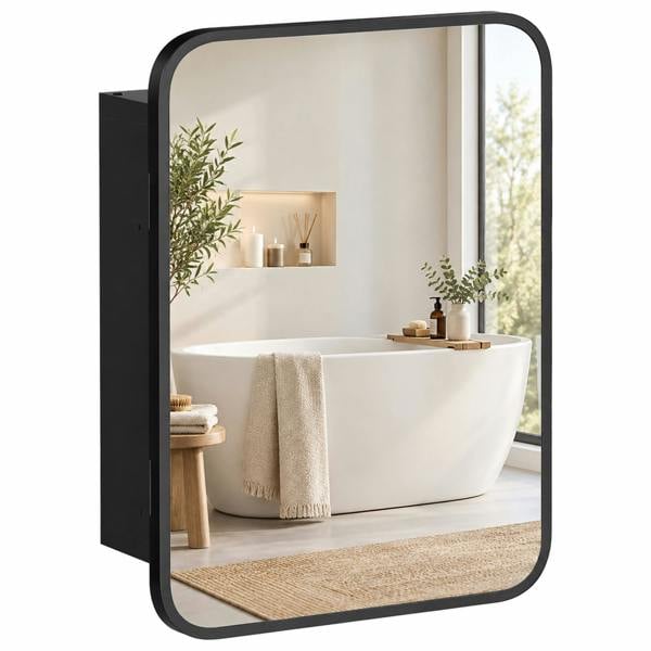 HOMCOM Bathroom Medicine Mirror Cabinet, Bathroom Wall Cabinet