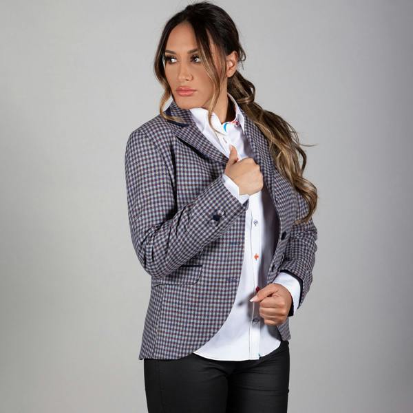 DOGTOOTH WOOL WOMENS JACKET - Premium Men's Patterned Shirt by Claudio Lugli | Bold Design, Tailored Fit, Best Printed Shirts
