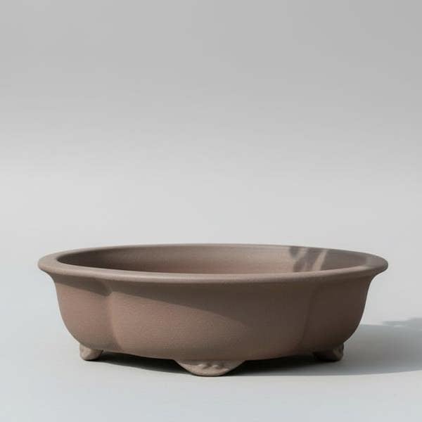 Yorkshire Bonsai 20cm Unglazed Bonsai Pot | Floral | 20cm x 17cm x 6cm | Brown