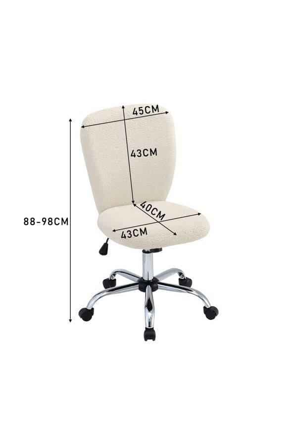 Living and Home Super Comfy Plush Office Chair with Wheels