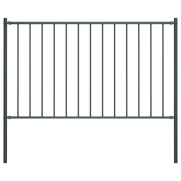 Berkfield Fence Panel with Posts Powder-coated Steel 1.7x1.25 m Anthracite