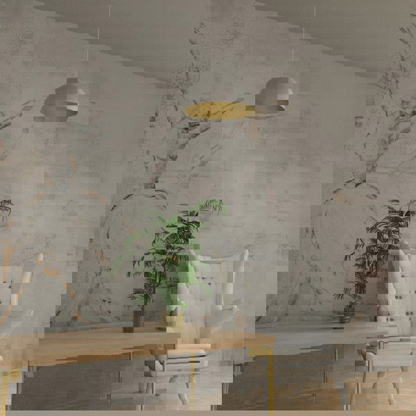 Milagro Beta Hand Made Designer Pendant Lamp 45cm 1xE27 In Matt White With Gold Interior