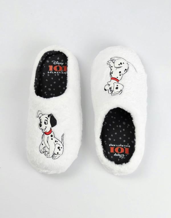 Disney Womens White 101 Dalmatians Mule Slippers