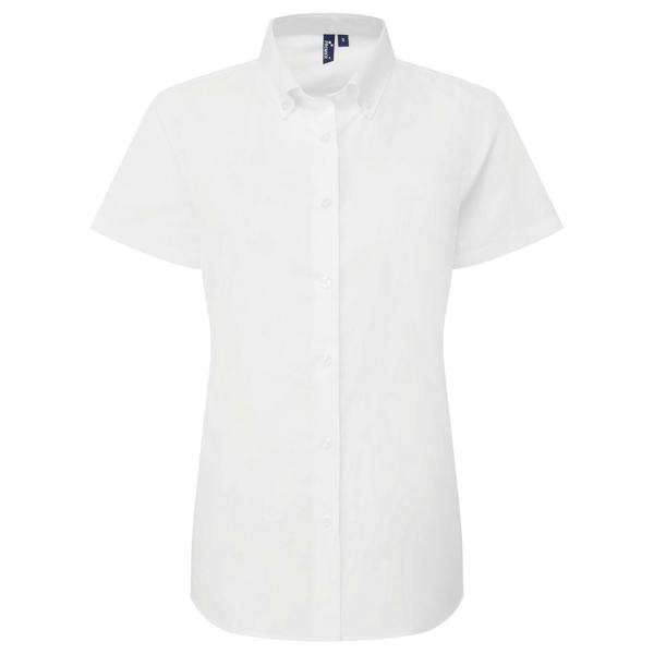 Premier Womens/Ladies Supreme Oxford Short-Sleeved Formal Shirt - White