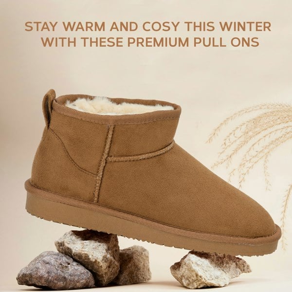 VIVA Women's Faux Fur Lined Boot Slippers - Memory Foam Anti-Slip Sole