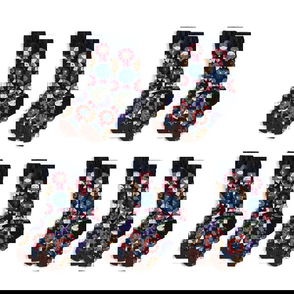 Anyfootwear 5 Pairs Sunflower Cartoon Socks Unisex 5–9