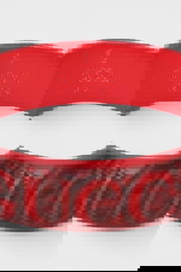 Gucci FW 2019 Dragon Engraved Wooden Bangle Red