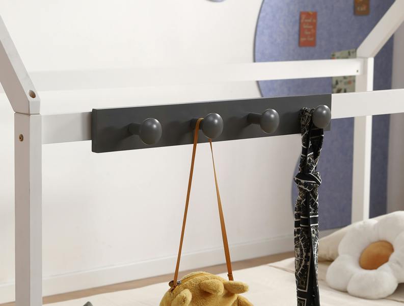 Mission TM Cabin Bed Coat Hooks - White & Grey - Midsleeper Peg Rail