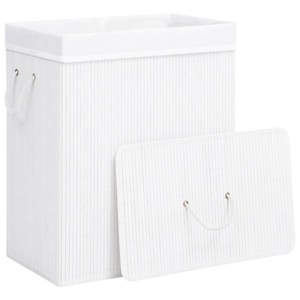 Berkfield Bamboo Laundry Basket White 83 L