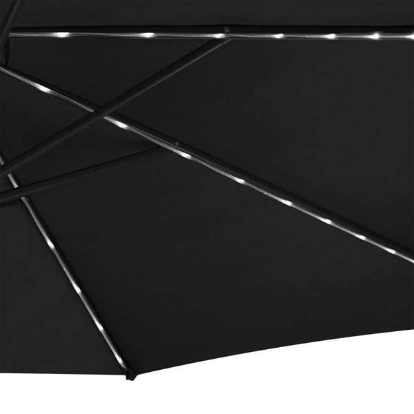 Jardi LED Cantilever Parasol 3m With Full Fan Base – Black