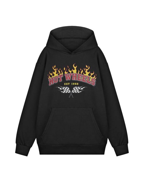 Hot Wheels Mens Black Varsity Hoodie
