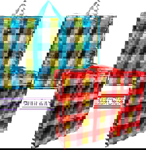 KAV Random Coloured Laundry Shopping Bags - Strong Reusable Waterproof Storage Bag with Zipper & Handle for Travel, Moving, Packing Cloths (50 x 35cm)