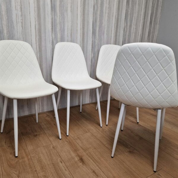 Kosy Koala Dining Chairs Set of 4 White Leather Kitchen Chairs