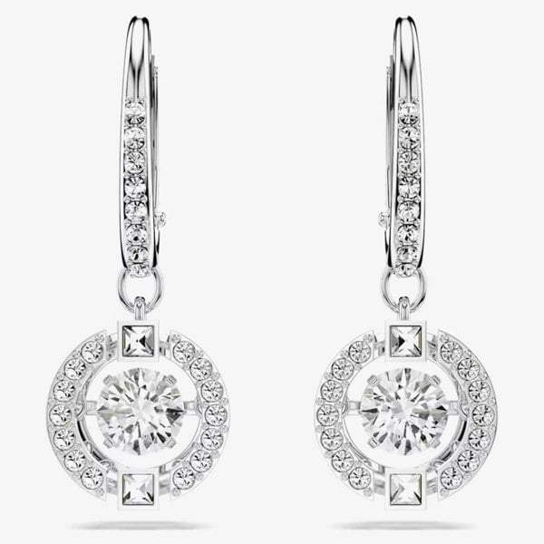 Swarovski Sparkling Dance White Crystal Dropper Earrings 5504652