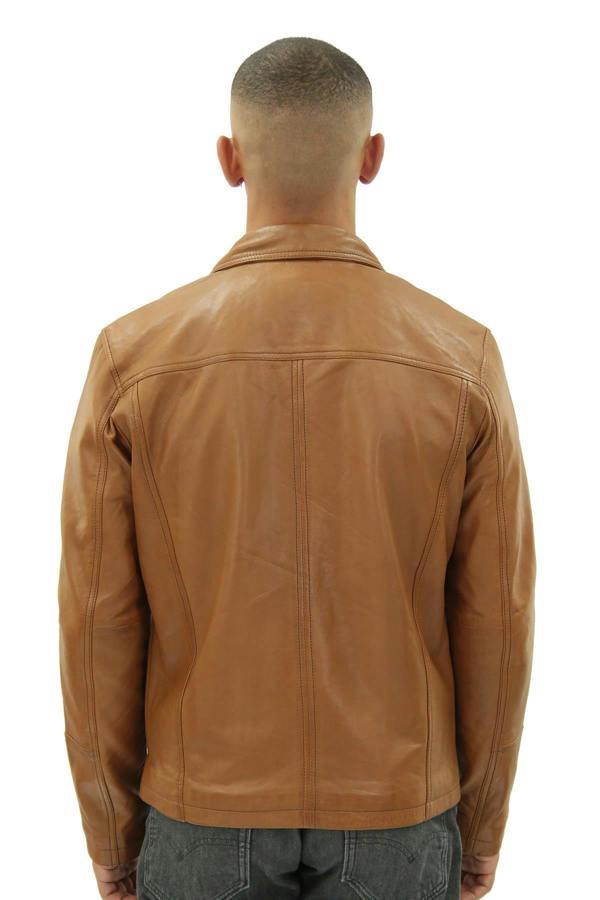 Infinity Leather Mens Smart Classic Harrington Leather Jacket-New York