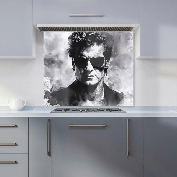 Warren Reed - Designer Cool Icon in Monochrome Kitchen Splashback