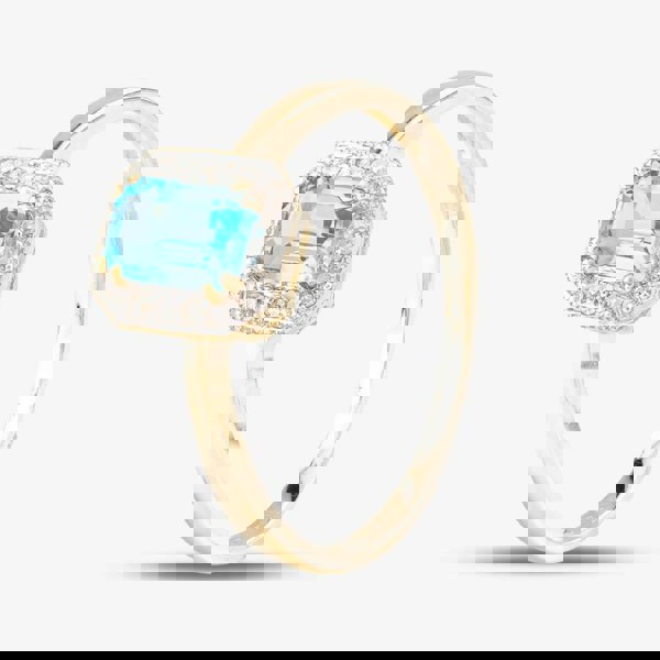 T. H. Baker 9ct Yellow Gold Topaz 0.08ct Diamond Cluster Ring DR1619YBT